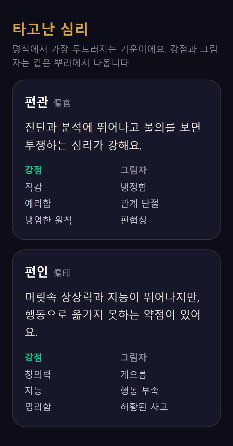 타고난 심리 — 강점과 그림자